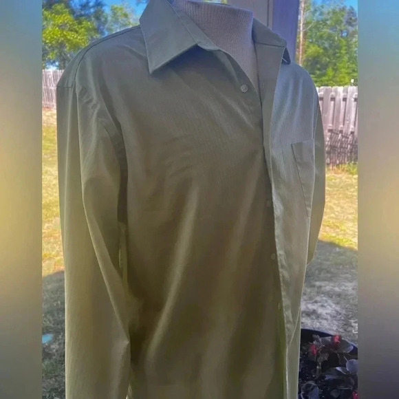 Arrow regular fit button down sage green X-Large satin twill - Picture 1 of 7